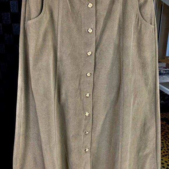 House of Bruar Ladies Moleskin long Skirt, dark Tan Skirt, Size 14 - Picture 1 of 4